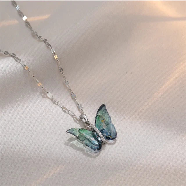 AG Baguette Butterfly Necklace